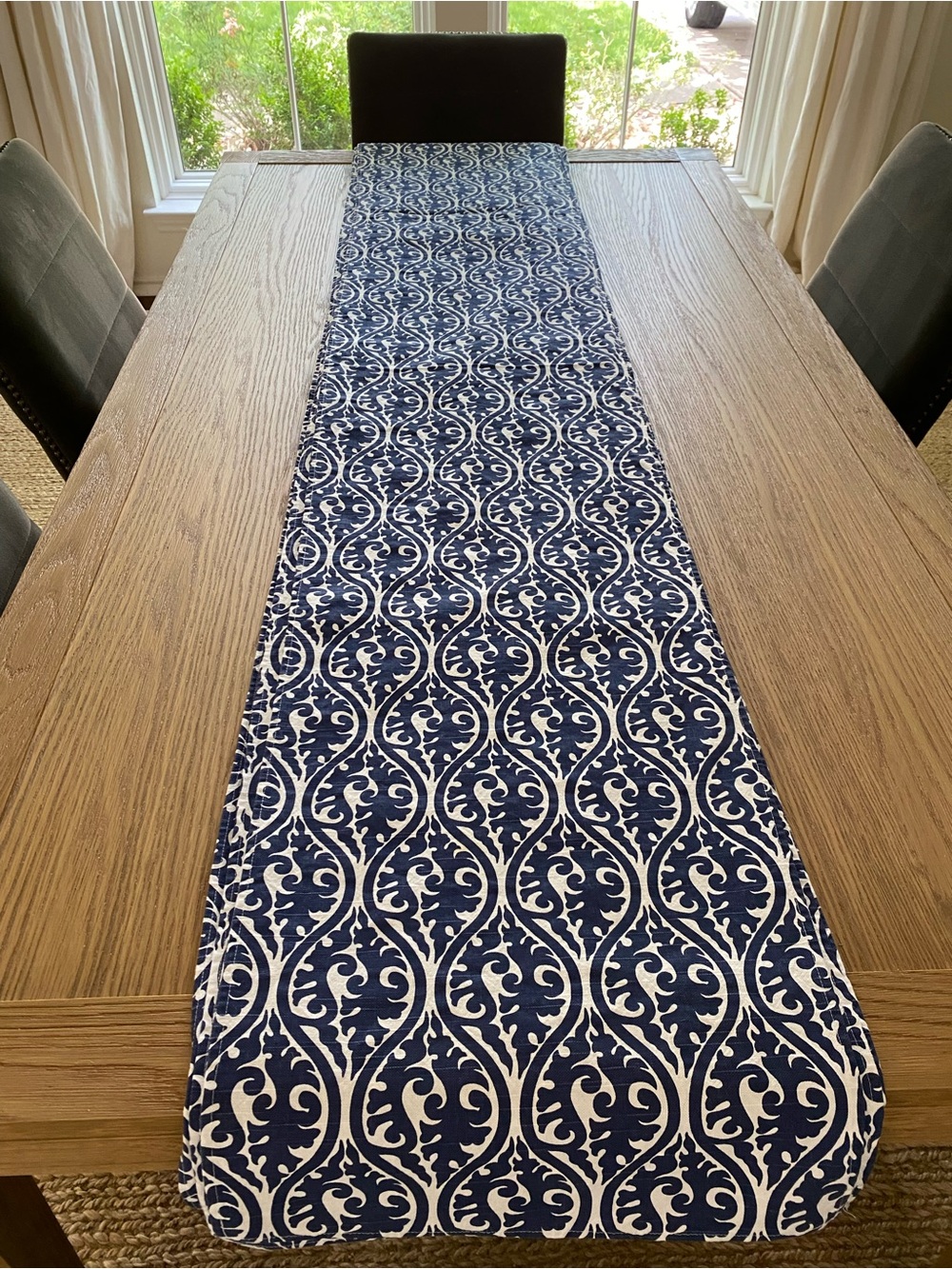 84” Navy Blue/White Runners - Striped and Floral - Quan. 12-14